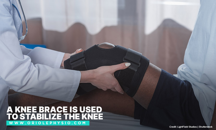 A knee brace is used to stabilize the knee