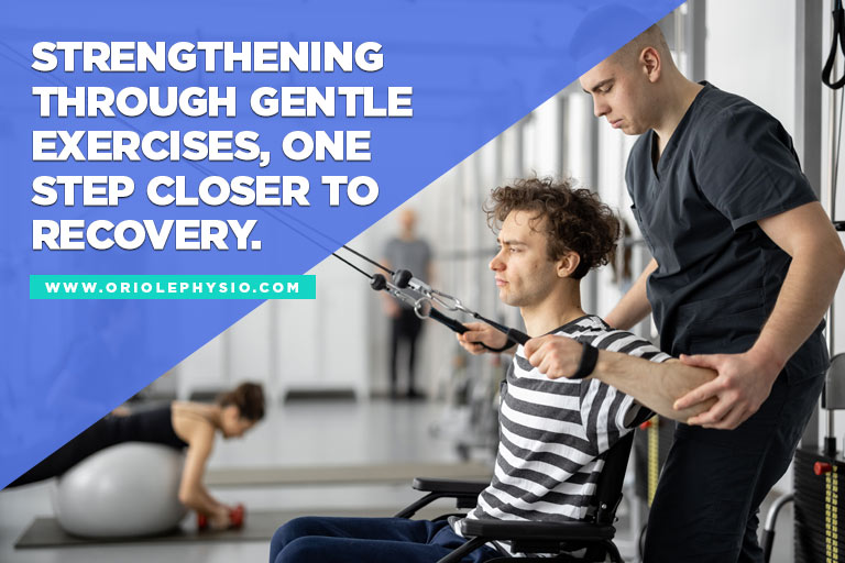 Strengthening through gentle exercises, one step closer to recovery.